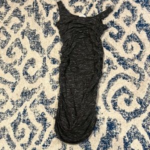 Heather gray bodycon dress with rouging on the side